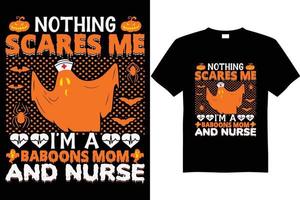 design de camiseta de halloween vetor babuínos mãe e enfermeira camiseta