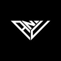 anu letter logo design criativo com gráfico vetorial, anu logotipo simples e moderno em forma de triângulo. vetor