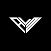 design criativo de logotipo de carta aln com gráfico vetorial, logotipo simples e moderno aln em forma de triângulo. vetor