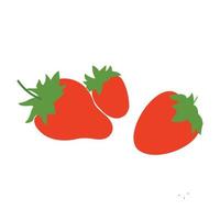 ícones de morango para um estilo de vida saudável, imagem vetorial de frutas, design plano vetor