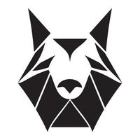 logotipo geométrico de lobo abstrato - lobo de baixo poli - ilustrações de lobo poligonal - cabeça de lobo preto e branco vetor