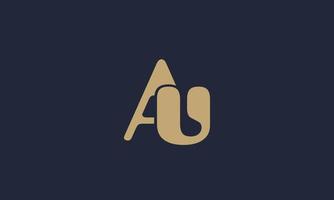 letras do alfabeto iniciais monograma logotipo au, ua, a e u vetor