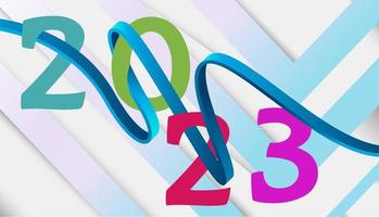 Números de 2023 para vários designs de ano novo, com cores vetor