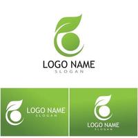 design de logotipo de natureza de ilustração de folha verde vetor