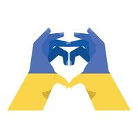 mãos com bandeira da ucrânia vetor