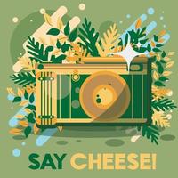 ilustração de objeto artístico diga queijo vetor