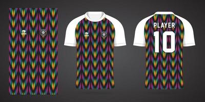 modelo de design de esporte de camisa de futebol colorida vetor