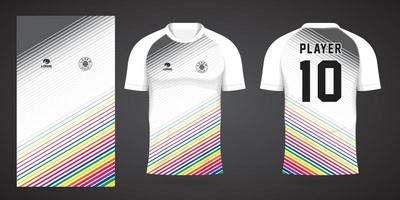 modelo de design de esporte de camisa de futebol colorida vetor