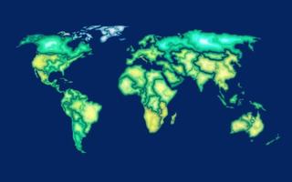 mapa do mundo termográfico vetor