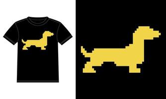 pixel dachshund camiseta engraçada de halloween dos anos 80 vetor