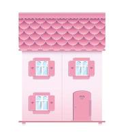 impressão de design de ilustração vetorial de casa de bonecas rosa. vetor