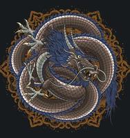 obra de arte ilustração dragão japonês vetor