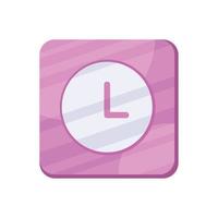 botão de aplicativo roxo de tempo vetor