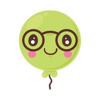 emoticon de balão verde hélio vetor
