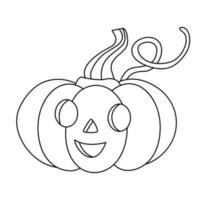 abóbora de halloween ou jack-o-lantern ilustração vetorial de doodle desenhado à mão. contorno preto. ótimo para colorir. vetor