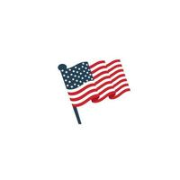 logotipo de vetor de bandeira americana de forma redonda isolada.