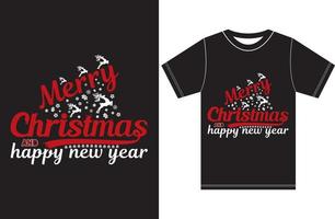 feliz Natal e Feliz Ano Novo. design de camiseta de natal. vetor