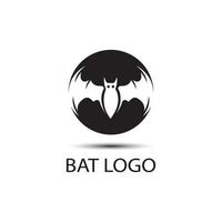 ícone de elementos de conceito de voo de asas abertas de morcego vetor