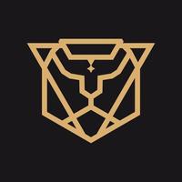 definir vetor de design de logotipo de tigre monoline