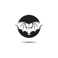 ícone de elementos de conceito de voo de asas abertas de morcego vetor