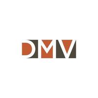 design de logotipo de carta dmv vetor