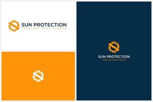 design de logotipo de proteção solar vetor