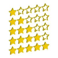 conjunto de estrelas de avaliação de revisão de ouro amarelo 3d vetor