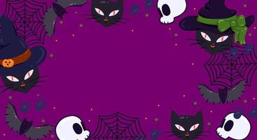 banner com gatos de hallowen vetor