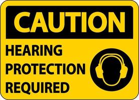 aviso de proteção auditiva necessária no fundo branco vetor