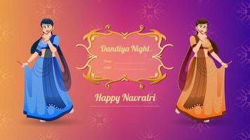 banner vetorial dandiya, feliz navratri. vetor