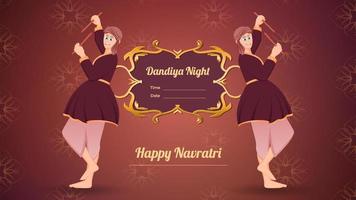 banner vetorial dandiya, feliz navratri. vetor