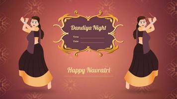 banner vetorial dandiya, feliz navratri. vetor