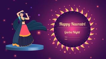 ilustração de banner de vetor de garota dandiya, vetor de banner criativo de dandiya, feliz navratri.