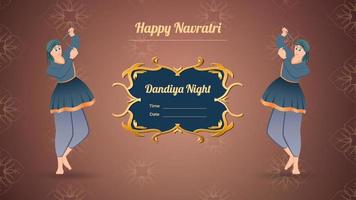 banner vetorial dandiya, feliz navratri. vetor