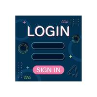 modelo de login estilo memphis vetor