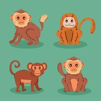 quatro macacos personagens de quadrinhos vetor