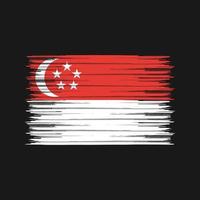 escova de bandeira de singapura. bandeira nacional vetor