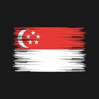 escova de bandeira de singapura. bandeira nacional vetor