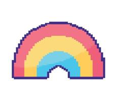 pixel art arco-íris vetor