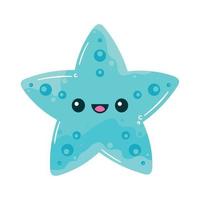 animal de vida marinha estrela do mar azul vetor
