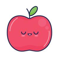 estilo kawaii de frutas maçã vetor