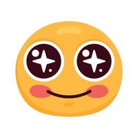 personagem de rosto emoji hipnotizado vetor