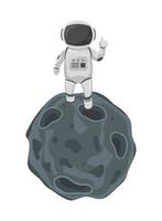 astronauta andando em meteorito vetor