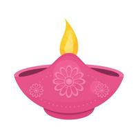 vela de cerimônia de diwali fúcshia vetor