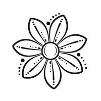 tatuagem estilo minimalista de flores vetor