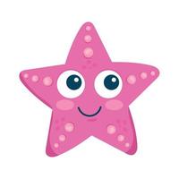 criatura marinha estrela do mar rosa vetor