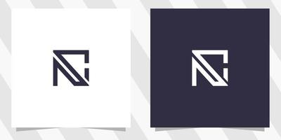 design de logotipo de letra nc cn vetor