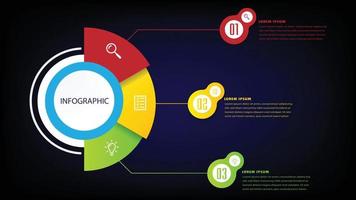 gráfico de pizza de negócios colorido para seus documentos, relatórios, apresentações e infográfico. design material vetor