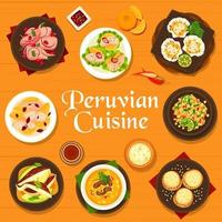 modelo de design de capa de menu de cozinha peruana vetor