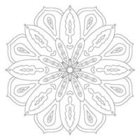 mandala fofa. flor redonda ornamental doodle isolada no fundo branco. ornamento decorativo geométrico em estilo oriental étnico. vetor